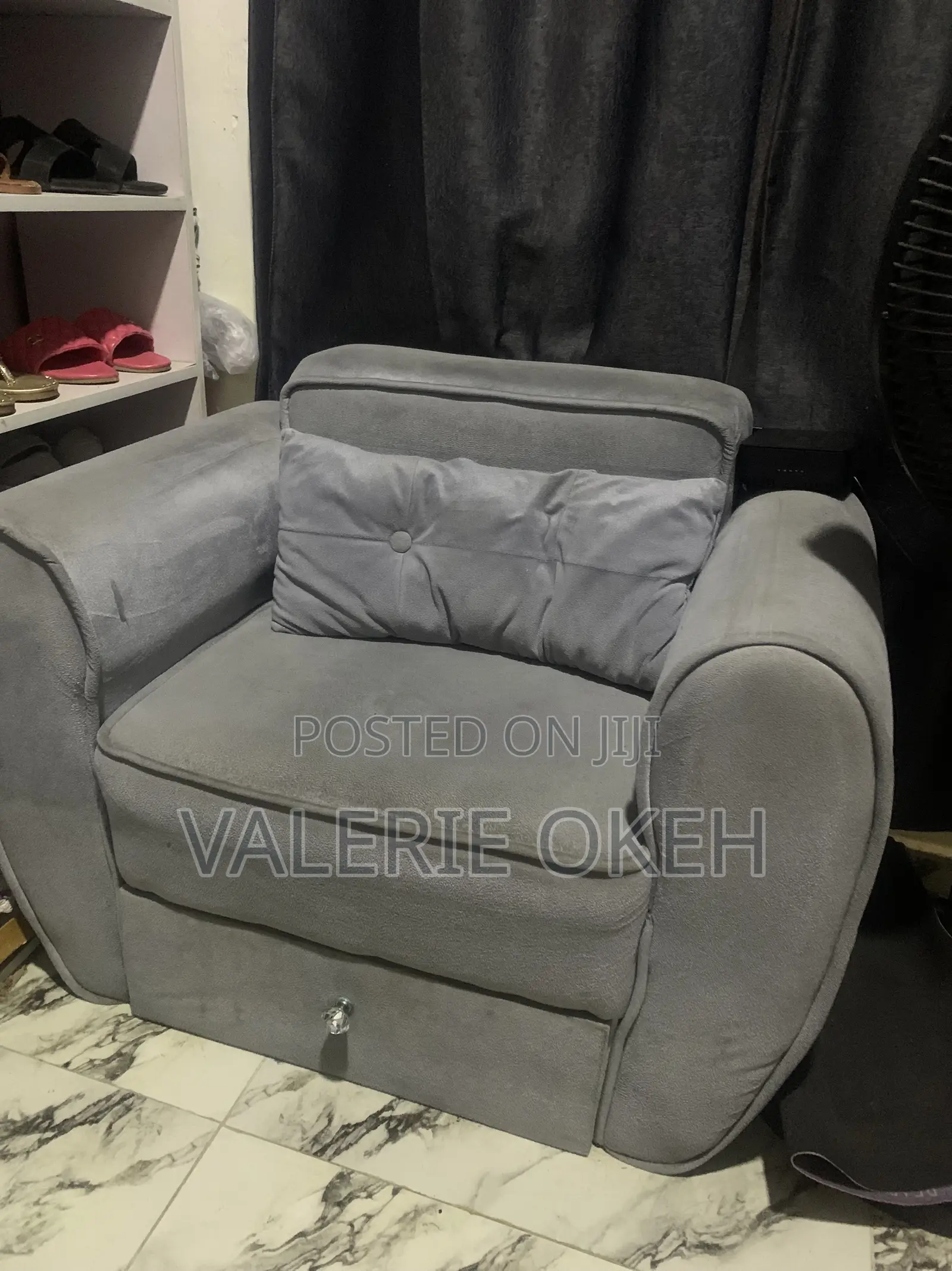 Single Seater Sofa Chair With Drawer