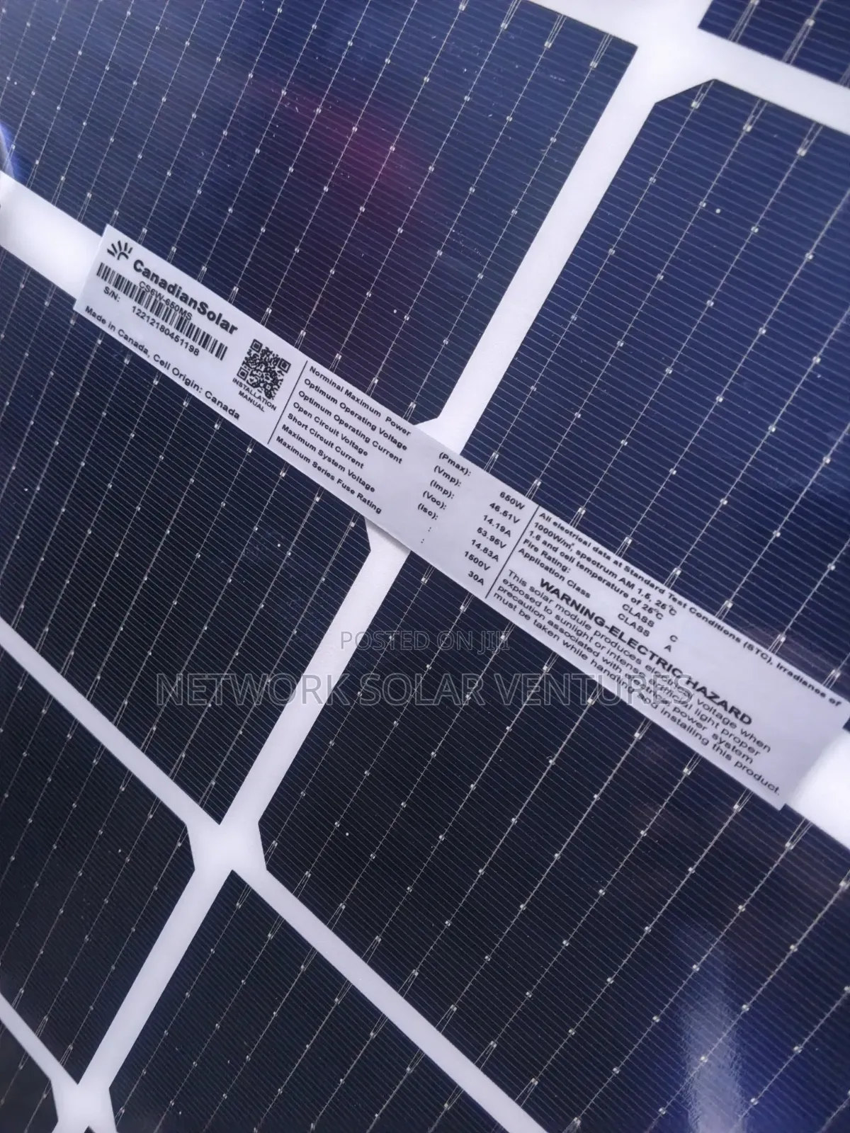 650w Canadian Bifacial Solar Panel 144cell