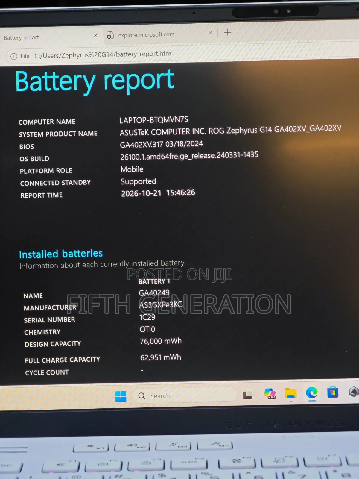 Laptop Asus ROG Zephyrus G14 16GB AMD Ryzen 9 SSD 512GB