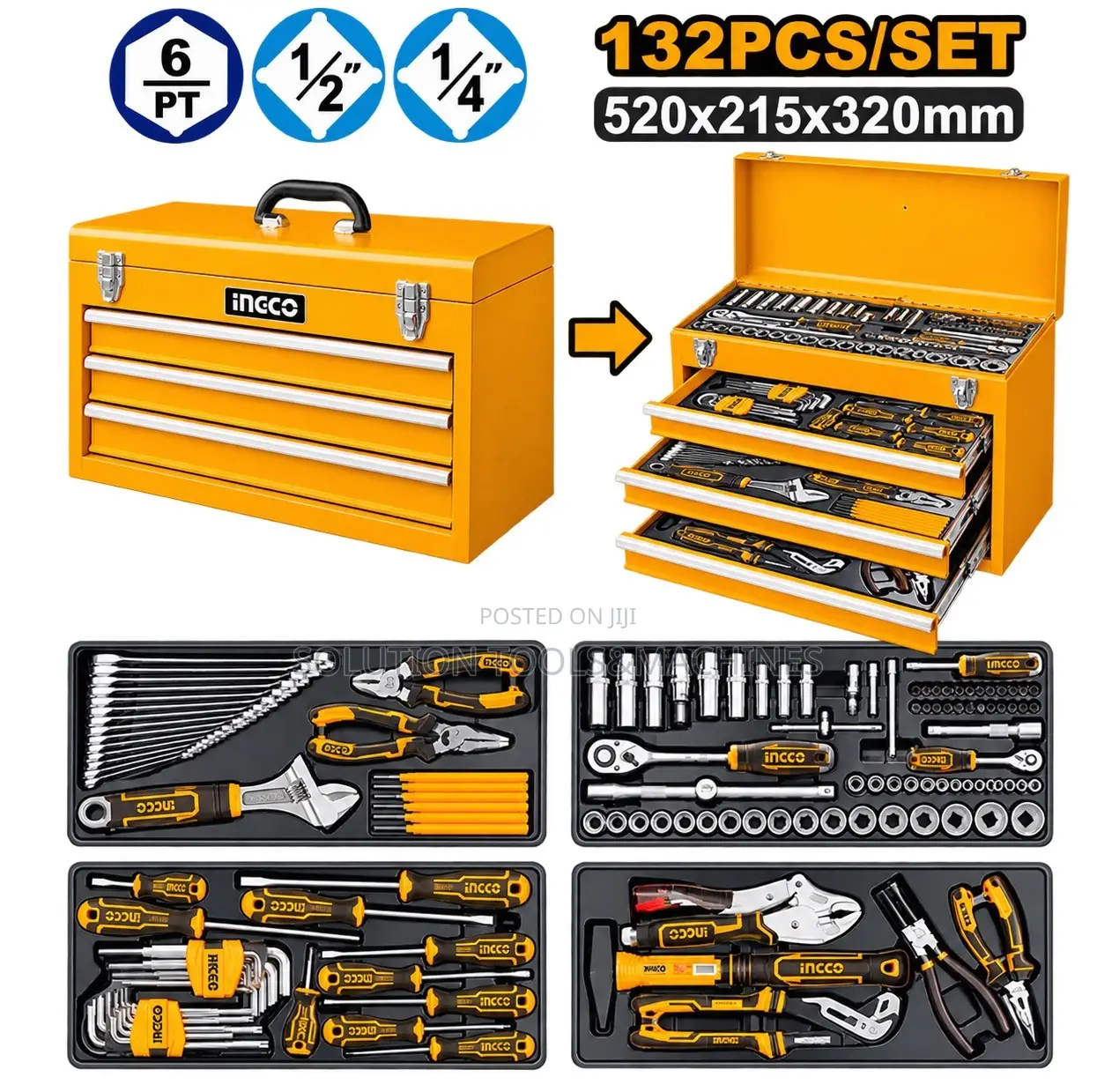 Ingco Mechanical Tool Box 132piece Set