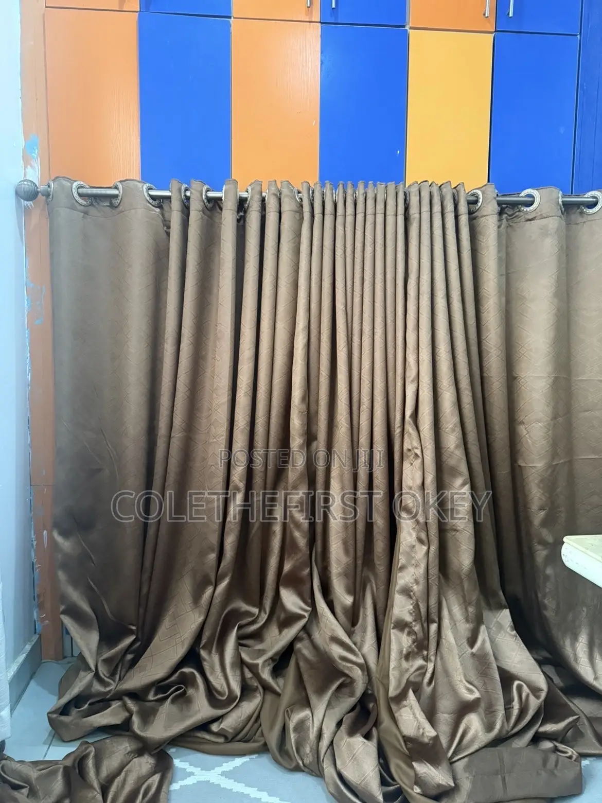 High Ceiling Dark Brown Curtains