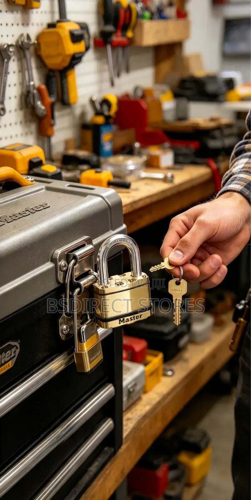 Master Lock Maximum Security 10 Brass Finish 64mm Padlock 38mm Shackle