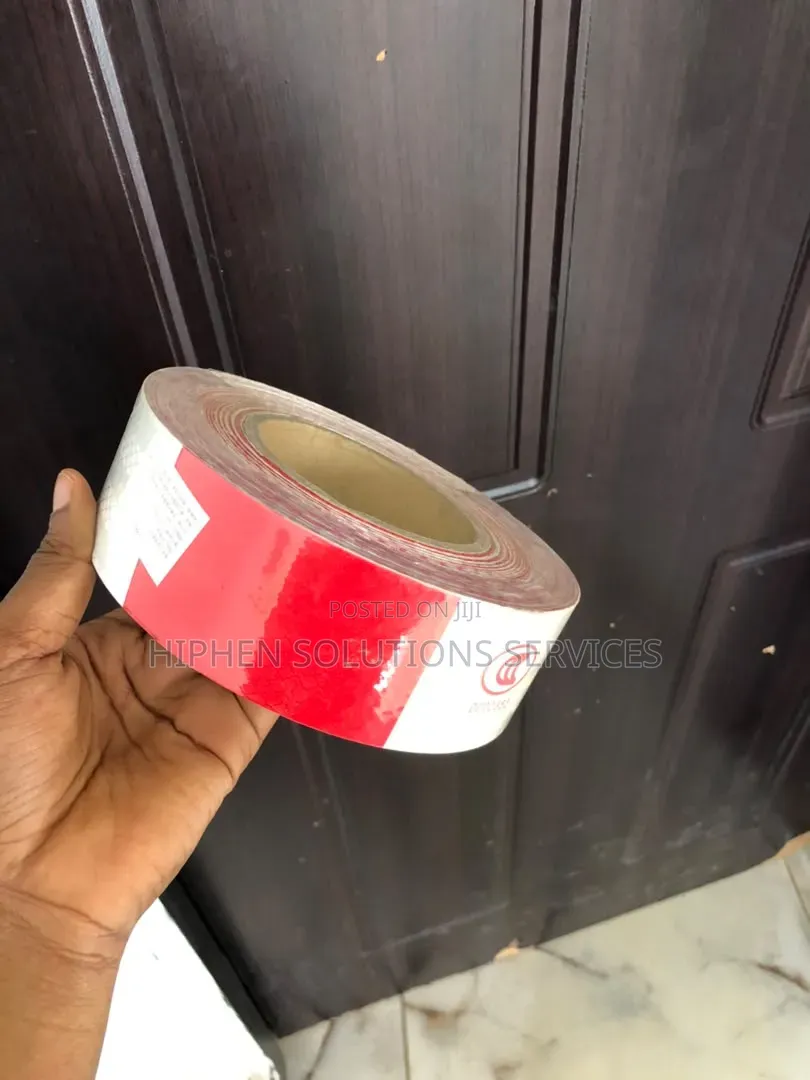 Red and White Reflective Safety Warning Tape