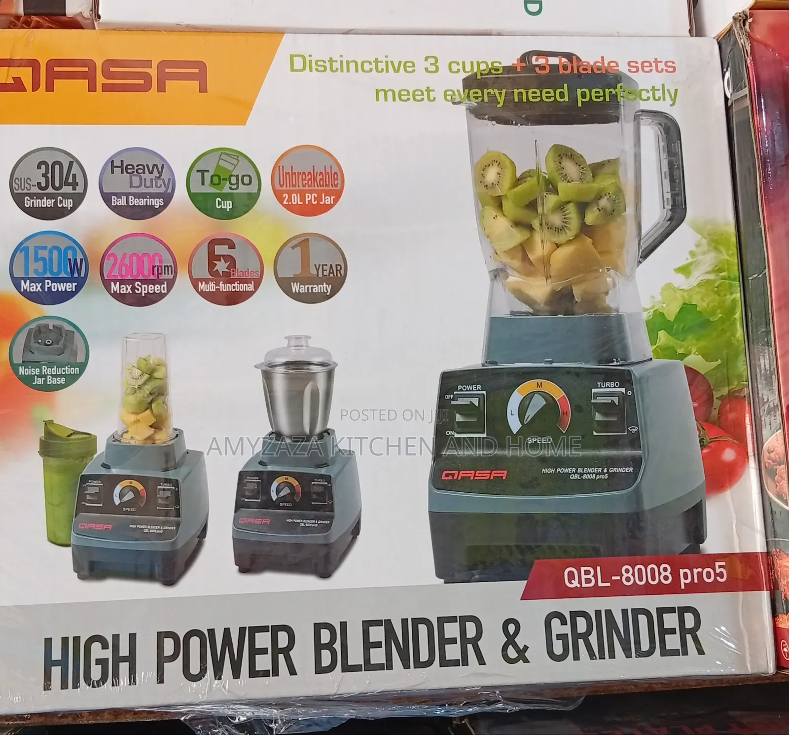 QASA High Power Blender & Grinder (QBL-8008 Pro5) [1500W]