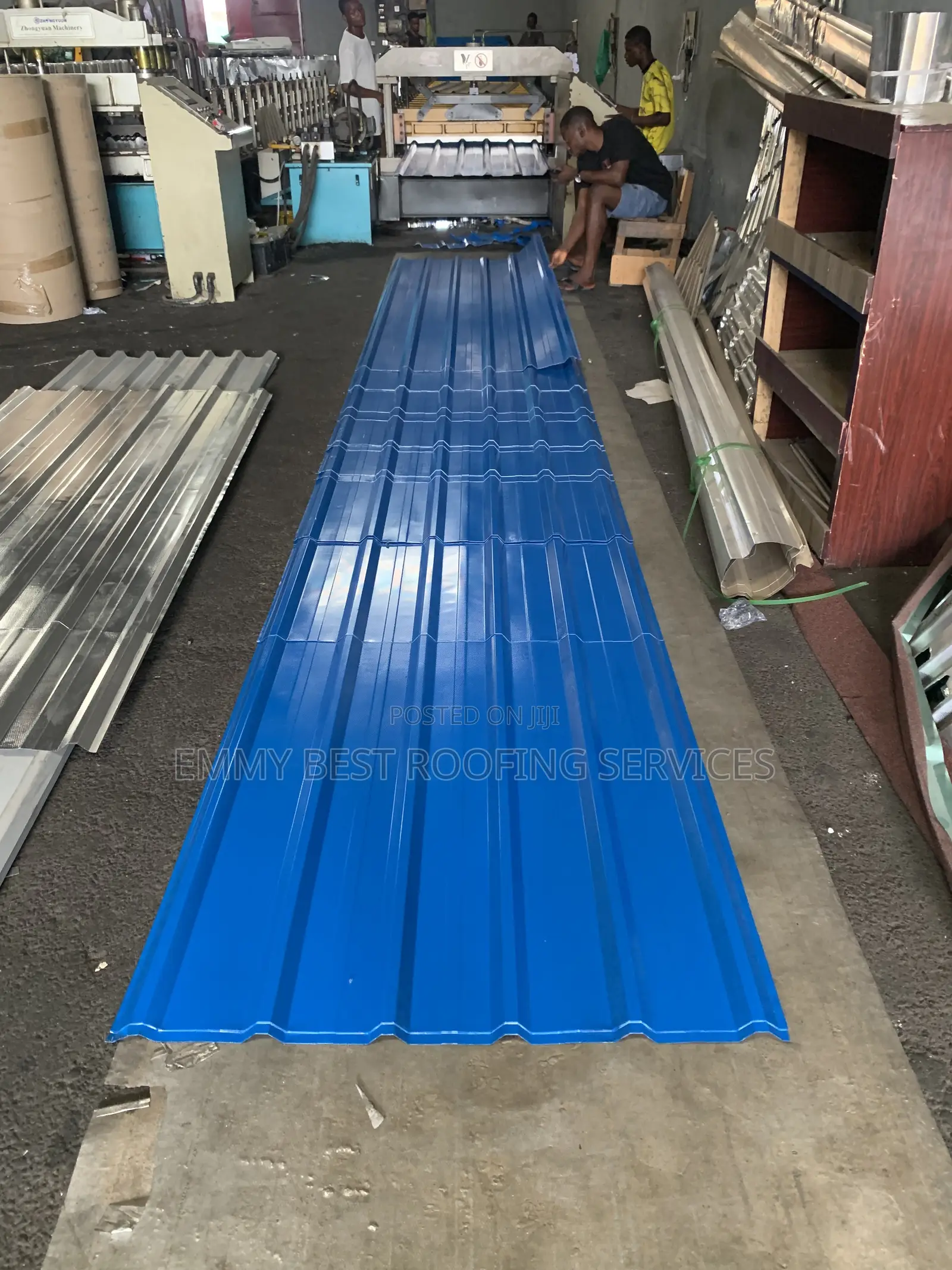 0.45mm Blue Aluminium Long Span Roofing Sheet - Width 1 Meter