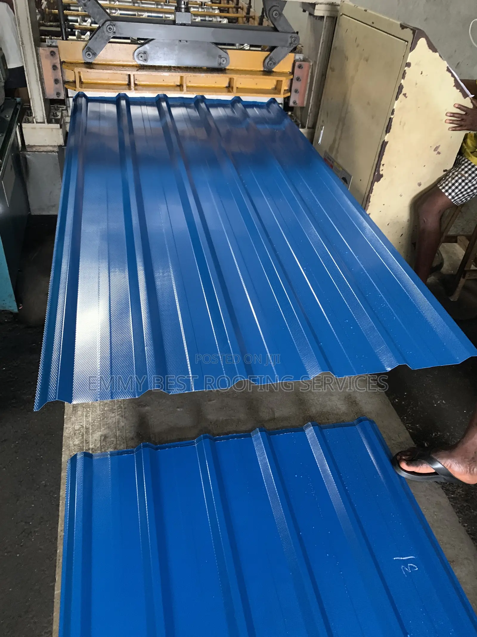 0.45mm Blue Aluminium Long Span Roofing Sheet - Width 1 Meter
