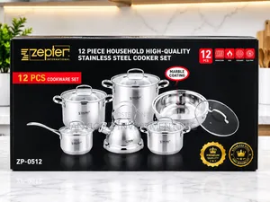 Zepter High Quality Pure Stainless Steel Cooking Pots 12pies