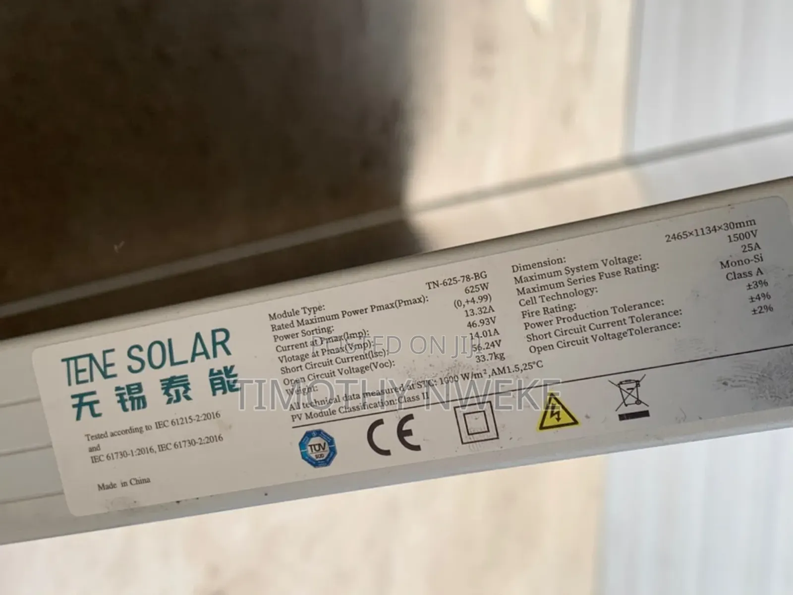 Tene 625W Bifacial Solar Panel – Genuine Solar PV Module