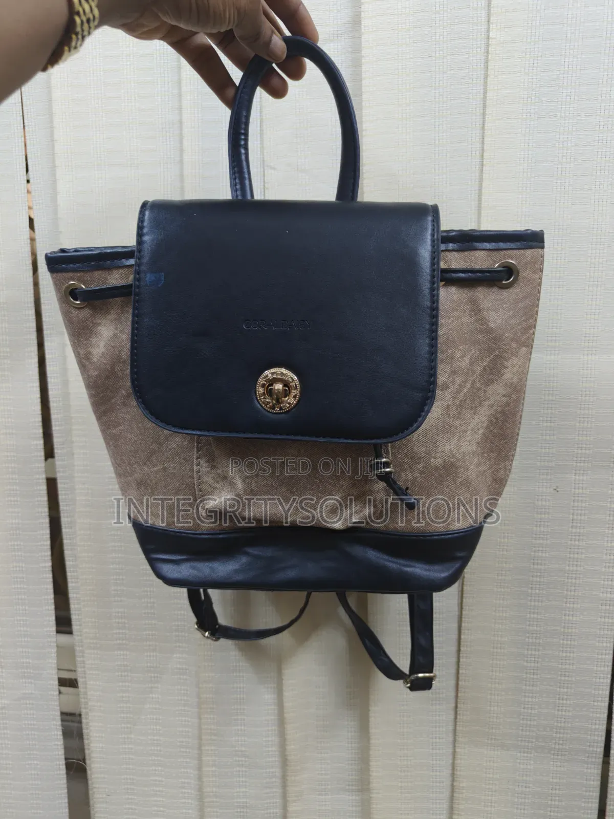Vintage Canvas & Leather Combo Mini Backpack