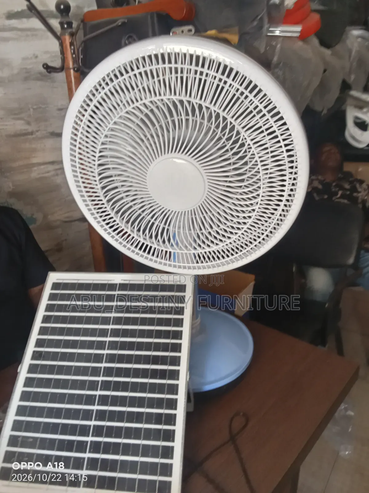 Rechargeable & Solar Fan With Double Battery