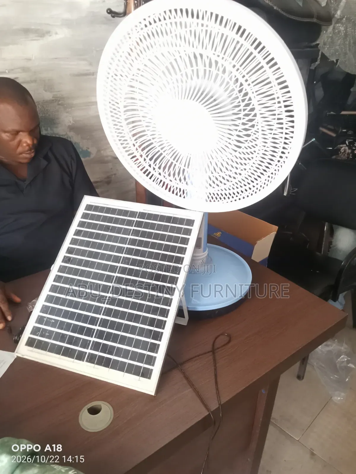 Rechargeable & Solar Fan With Double Battery
