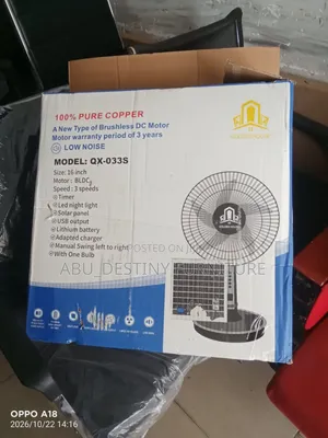 Rechargeable & Solar Fan With Double Battery