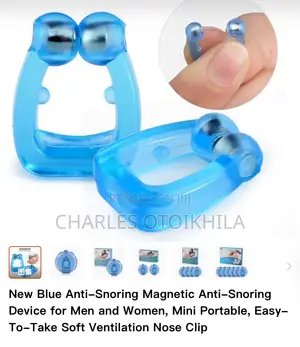 Original Blue Magnetic Anti Snoring Nose Clip Device to Stop Snoring