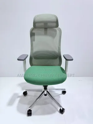 Modern Ergonomic Executive Office Chair With Green Cushion