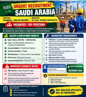 Workers Needed in Kuwait, Saudi Arabia, Qatar Packages