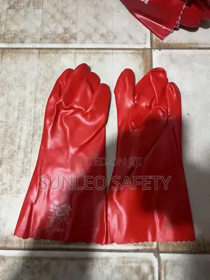 American Safety Chemical-Resistant PVC Rubber Hand Gloves.