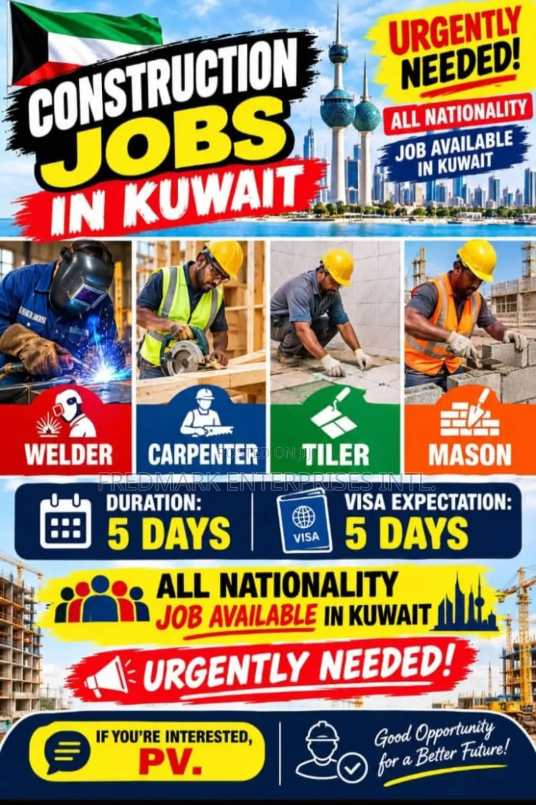 Workers Needed in Kuwait, Saudi Arabia, Qatar Packages