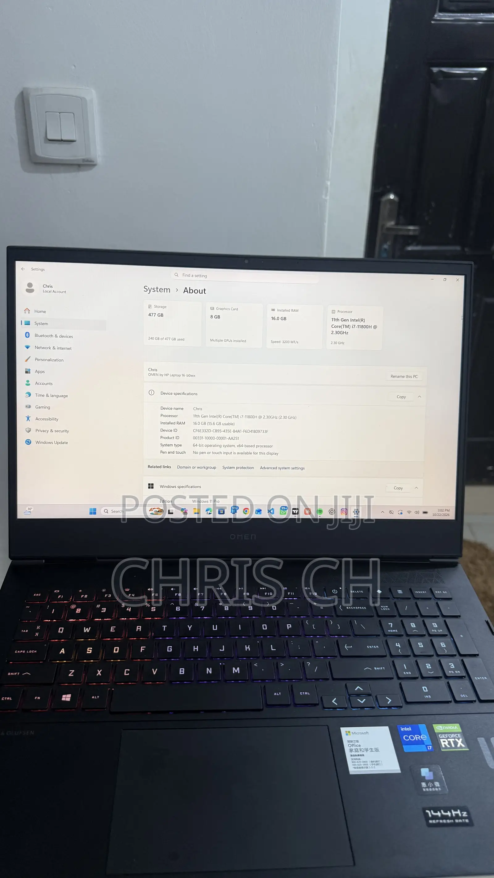 Laptop HP 16GB Intel Core i7 SSD 512GB