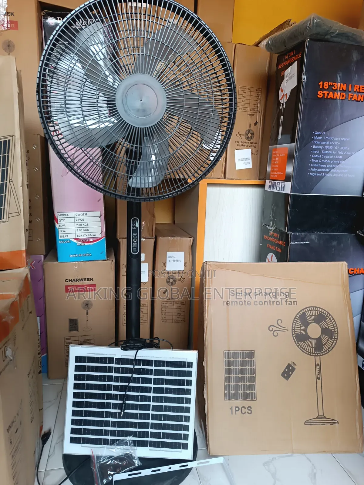 Energy-Saving Solar Standing Fan With Solar Panel