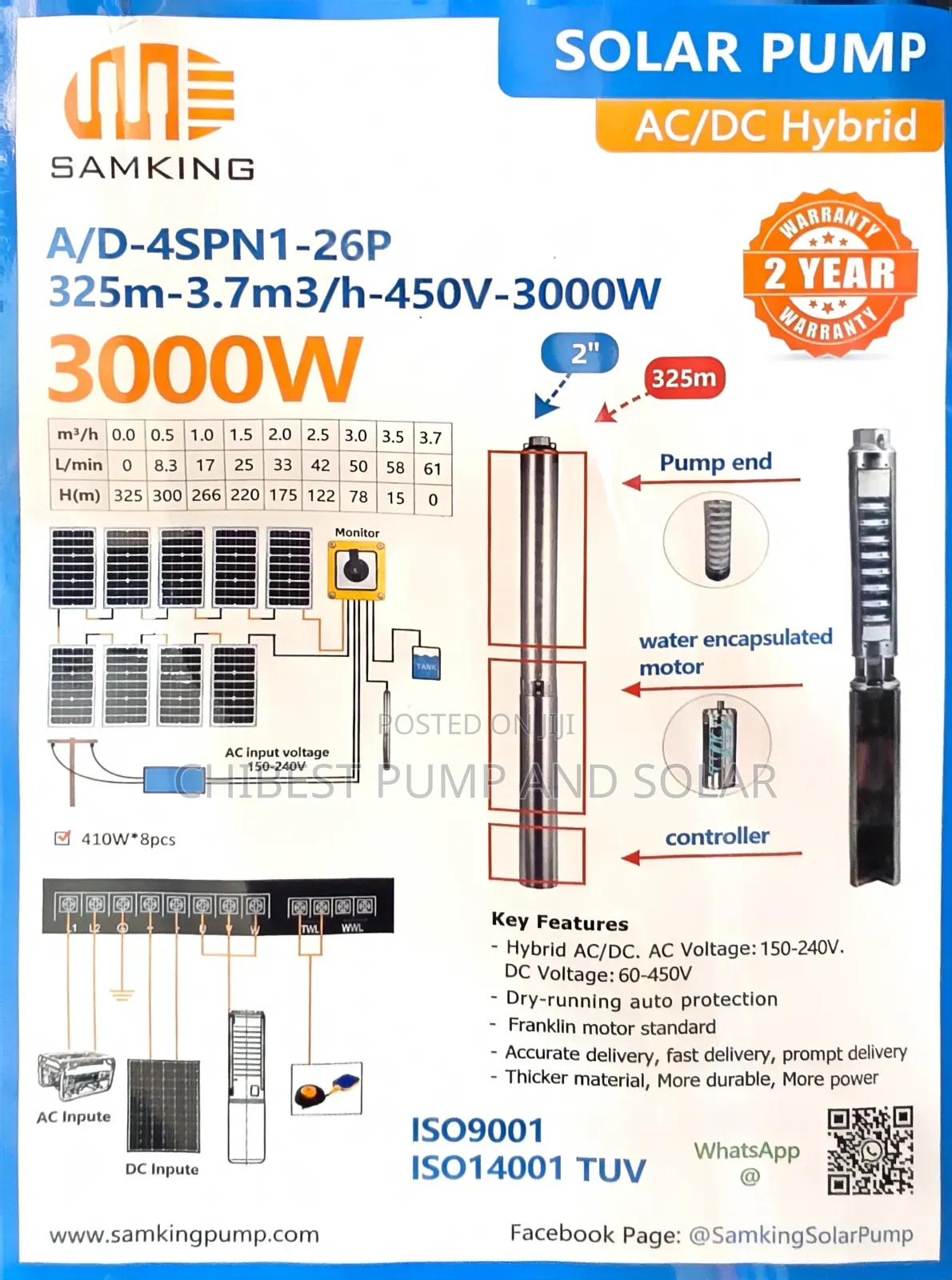 AC/DC Samking Solar Submersible Pump