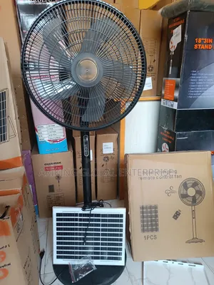 Modern Solar Stand Fan With Solar Panel and Remote Control