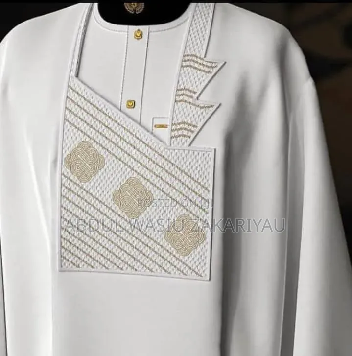 Luxury White Agbada Native Wear for Men
