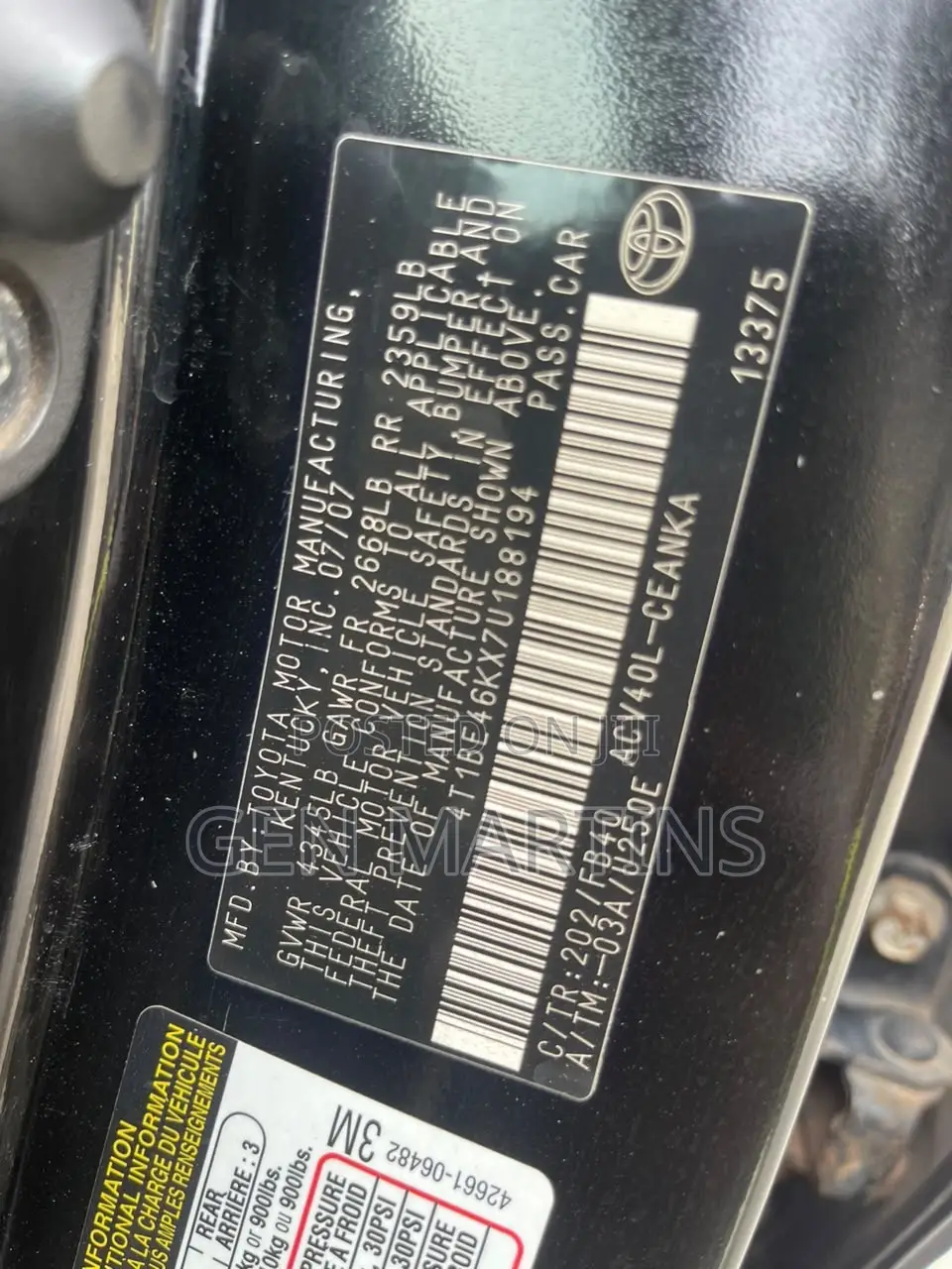 Toyota Camry 2008 Black