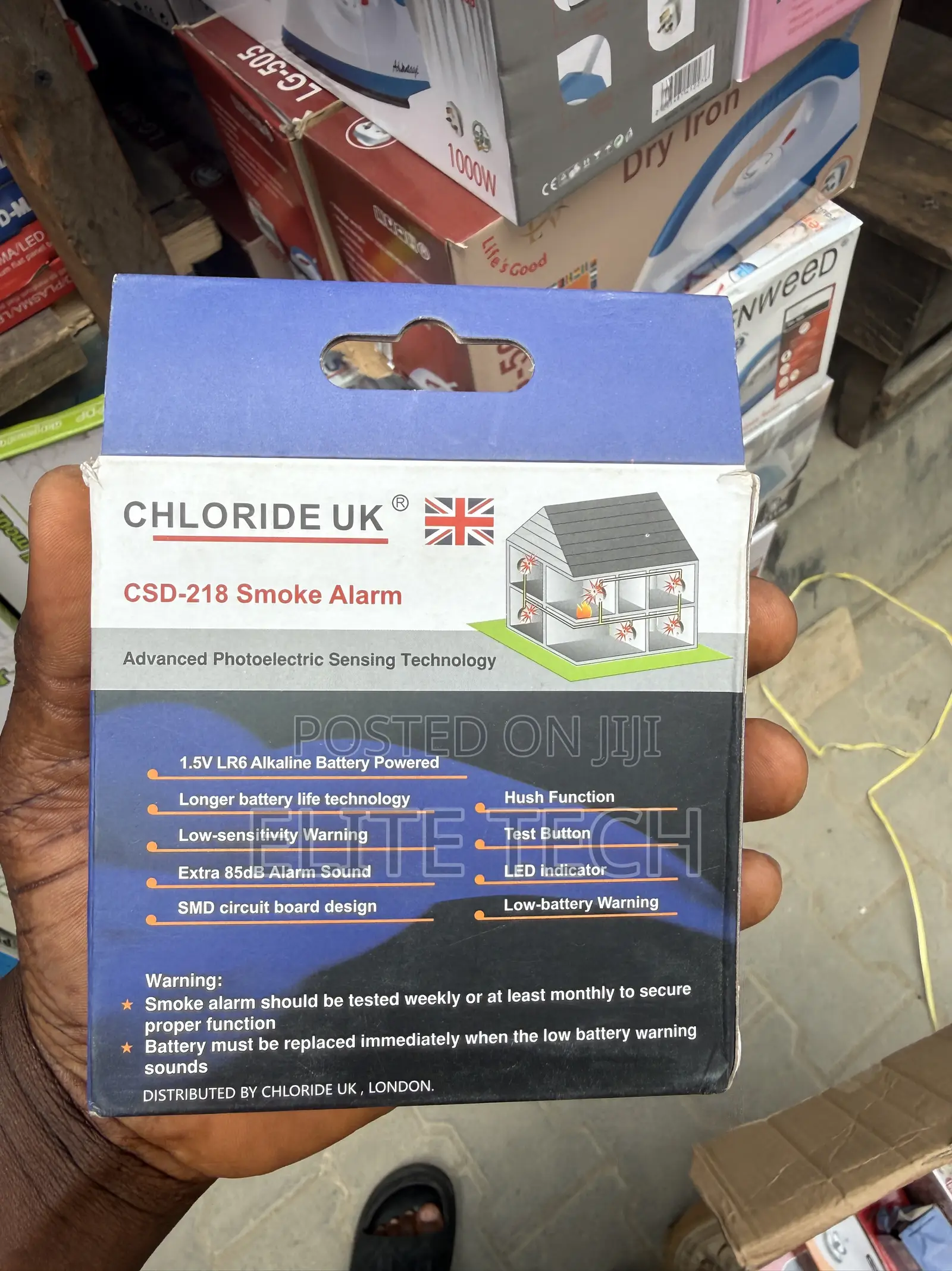 Wireless Battery-Operated Fire & Smoke Alarm Detector