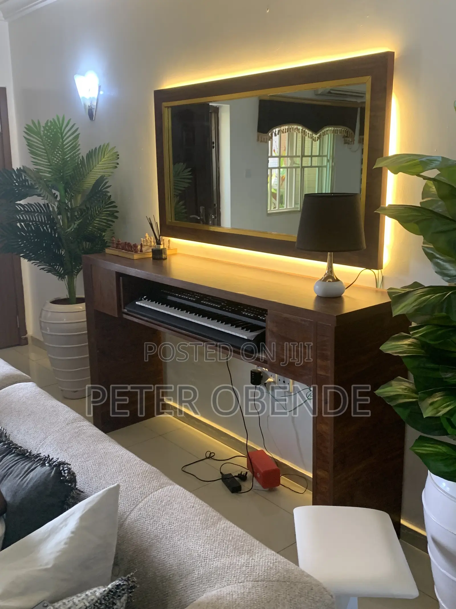 Piano Console With Mirror Design