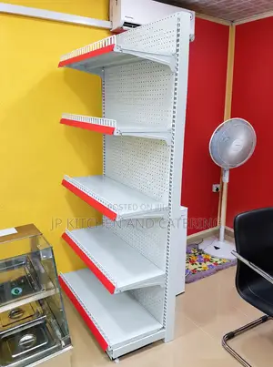 4-Tier Single-Sided Metal Supermarket Display Shelf