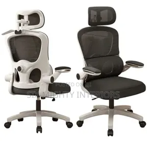 Ergonomic Home & Office Chair With Flip Armrest & Lumber Support