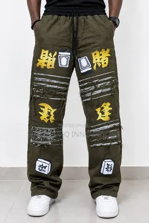 Baggy Distressed Graphic Jeans Streetwear Anime Leg Denim Pants