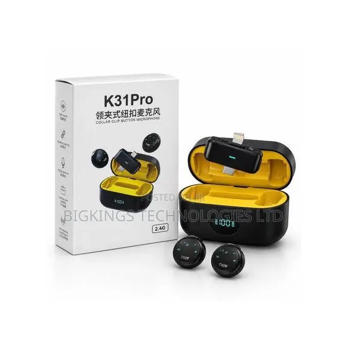 K31 Pro Collar Clip Button Wireless Microphone