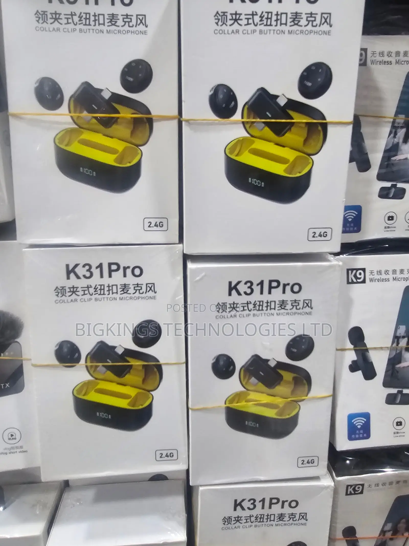 K31 Pro Collar Clip Button Wireless Microphone