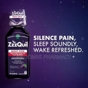 Vicks ZzzQuil Night Pain Liquid (Midnight Berry Flavor – 12 FL OZ