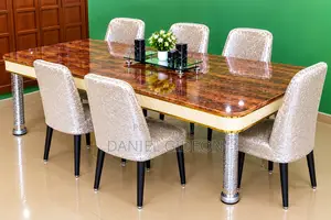 6 Seater Marble Dining Table With Chairs - IBANCO MULTI BUSINESS ENTE