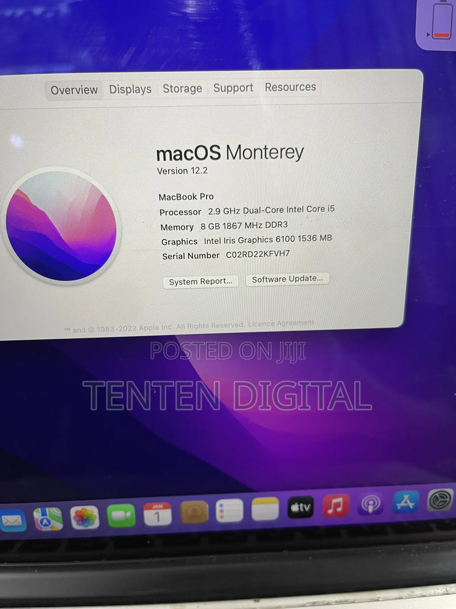 Laptop Apple MacBook Pro 2015 8GB Intel Core i5 SSD 256GB
