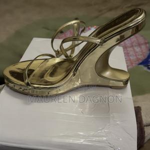 Metallic Gold Strappy High Heel Sandals