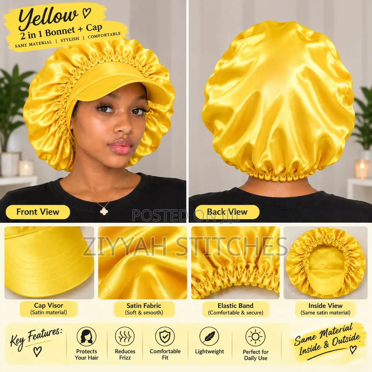 2 in 1 Hair Bonnet