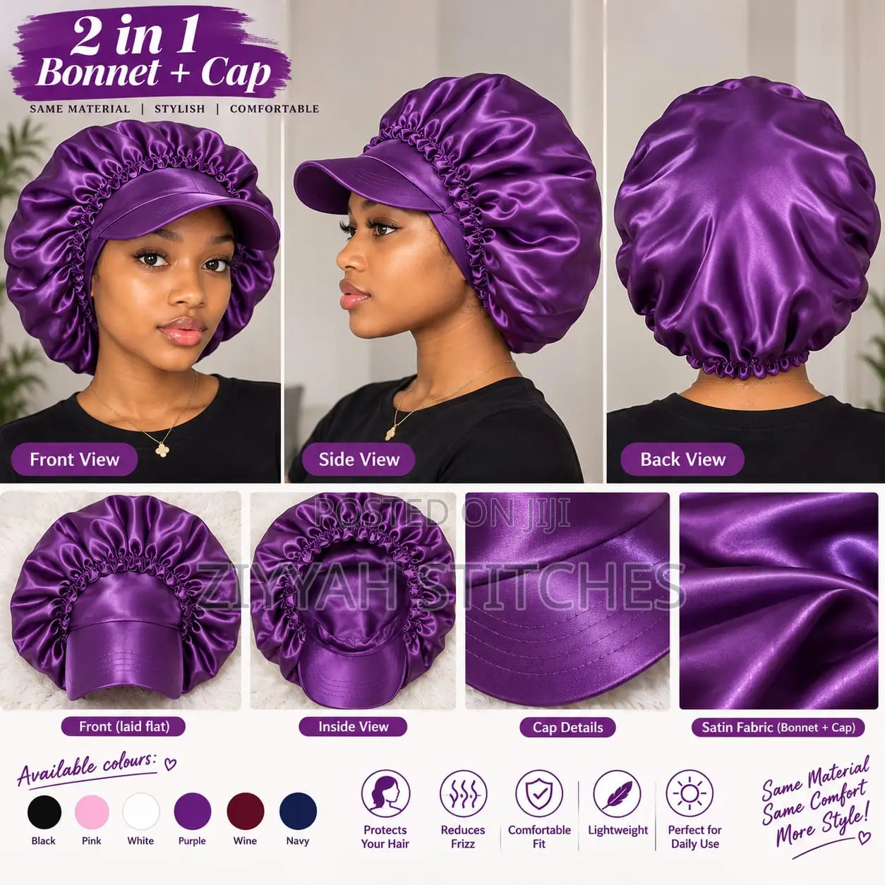 2 in 1 Hair Bonnet