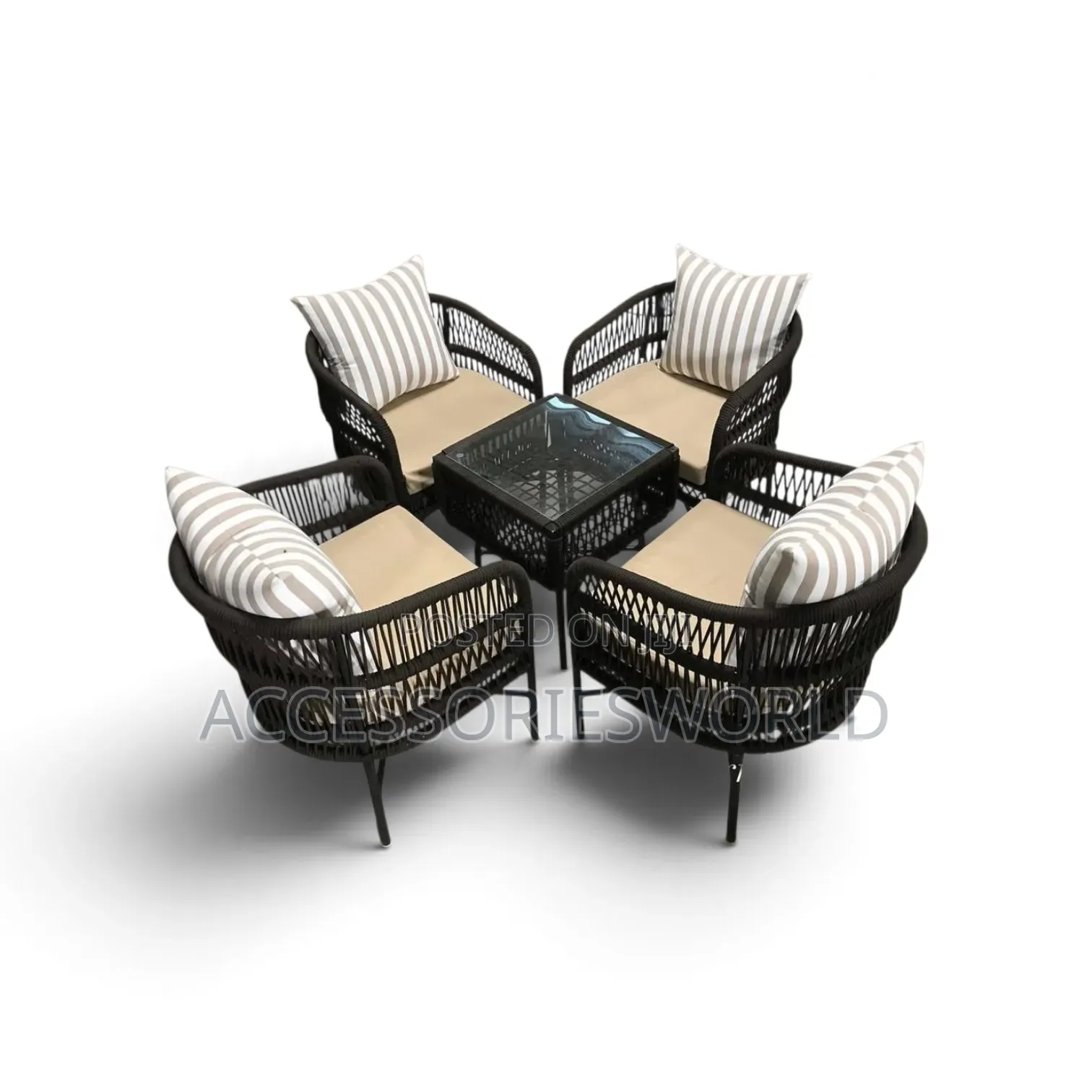 Premium 5-Piece Rattan & Rope Conversation