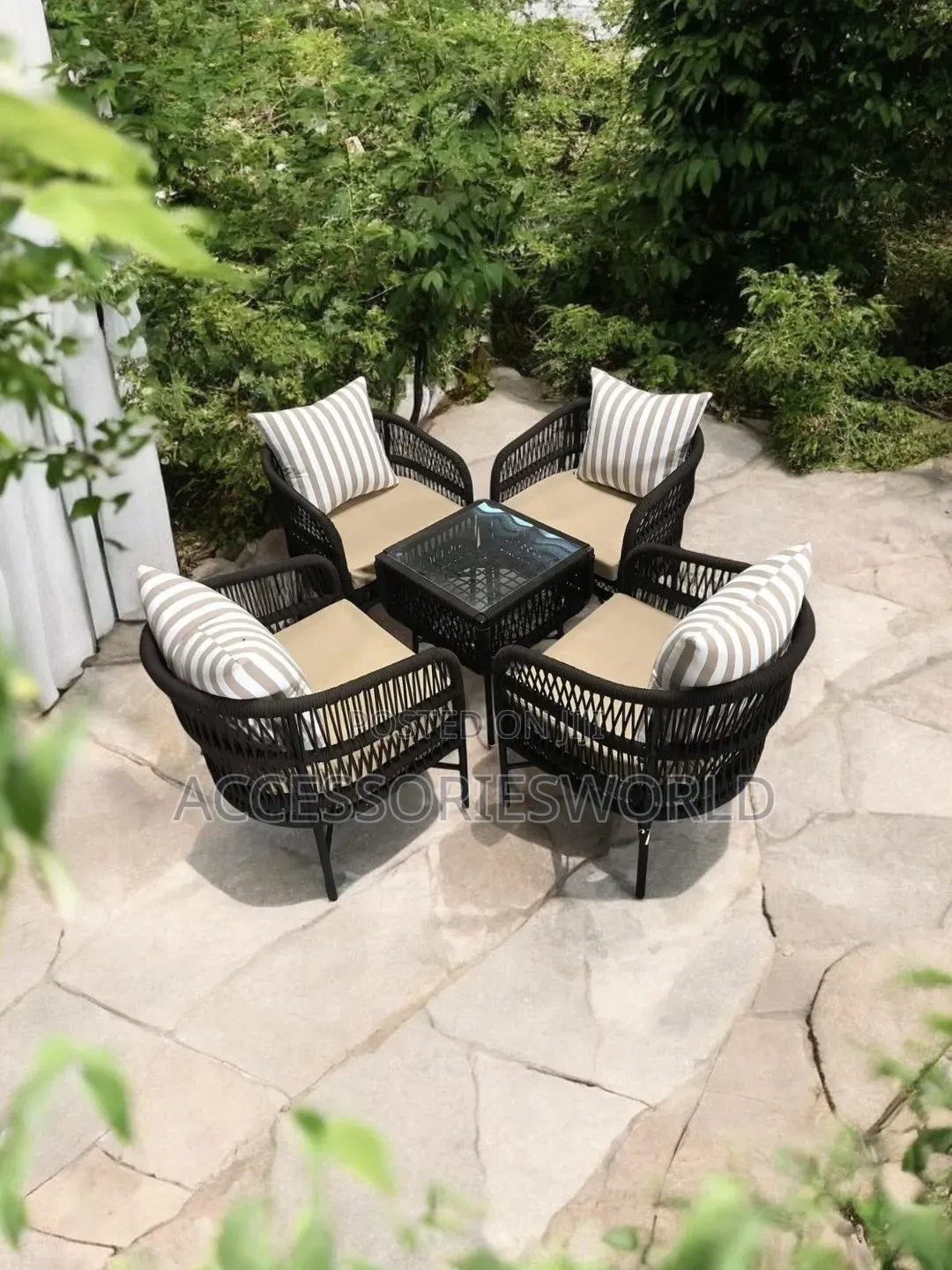 Premium 5-Piece Rattan & Rope Conversation