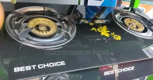 Best Choice" Double-Burner Table Top Glass Gas Cooker.