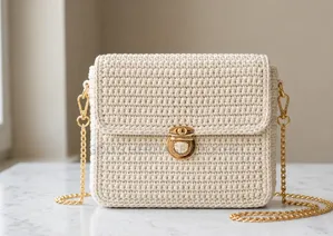 Rectangular Quilted Crochet Bags