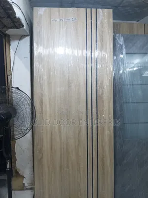 Complete HDF Door With Frame and Chrome Design for Sale