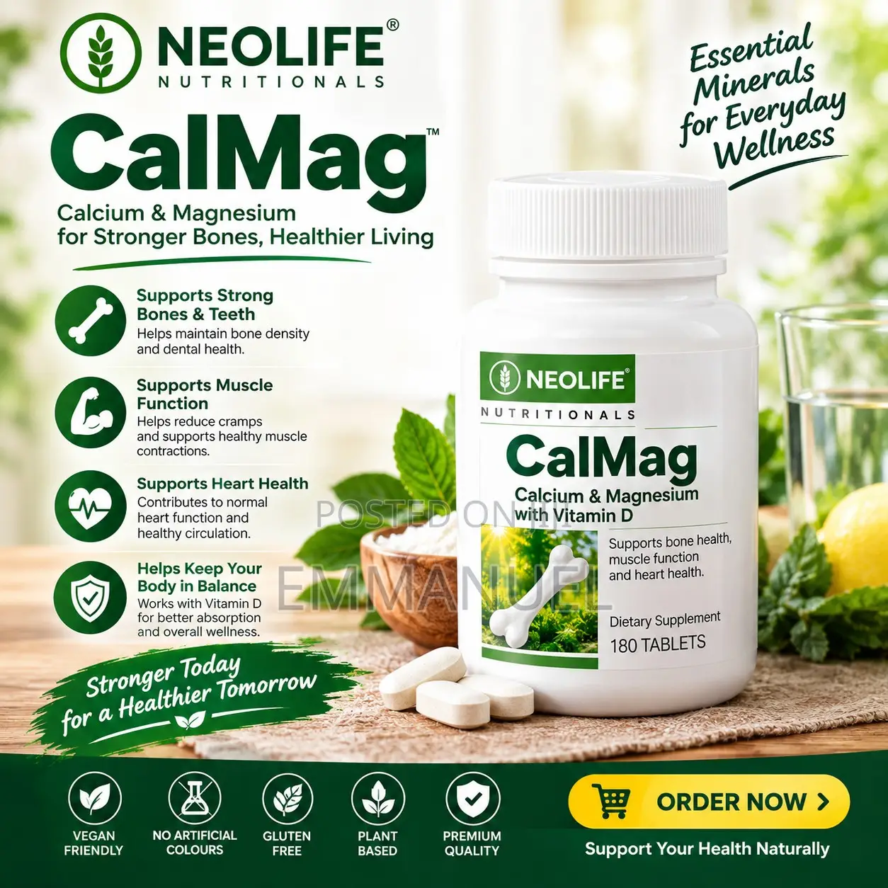Chelated Cal-Mag With Vitamin D3, 90 Tablets, Bone Health Support