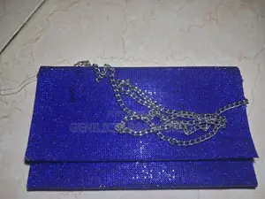 Blue Rhinestone Crystal Evening Clutch Purse