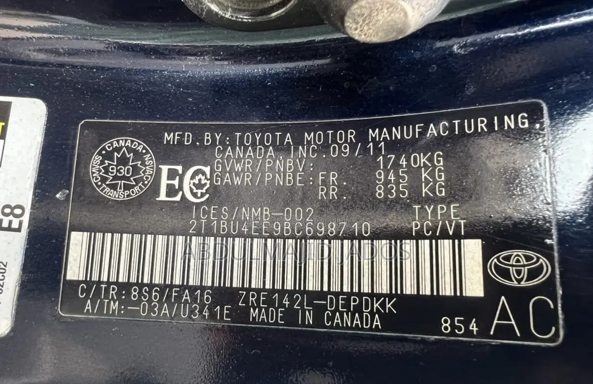 Toyota Corolla 2011 Blue