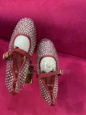 Wine Fully Stoned Ballerina Flat