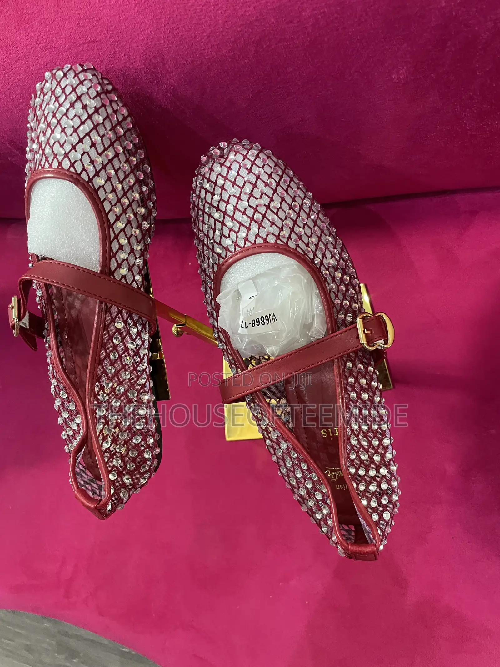 Wine Fully Stoned Ballerina Flat